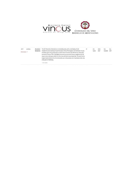 2021-12 - Review - Brunello di Montalcino 2017 VINOUS p.91
