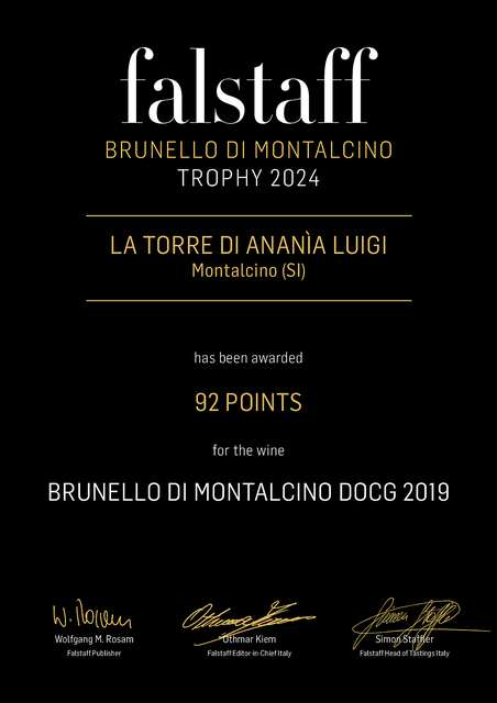 2024 - Award - Brunello di Montalcino 2019 - Falstaff Brunello di Montalcino Trophy