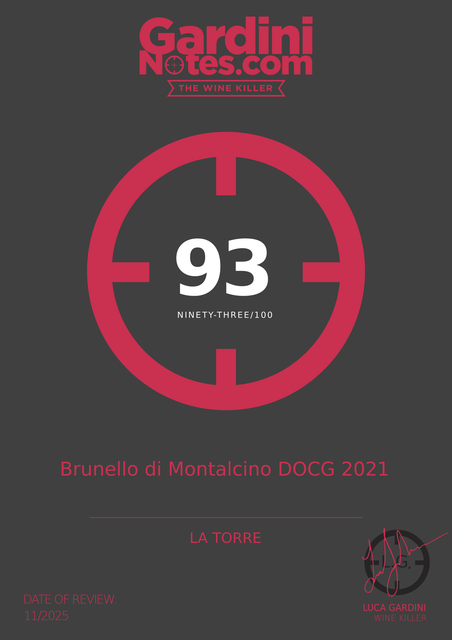2025-11 - Award - Brunello di Montalcino DOCG 2021 - Gardini